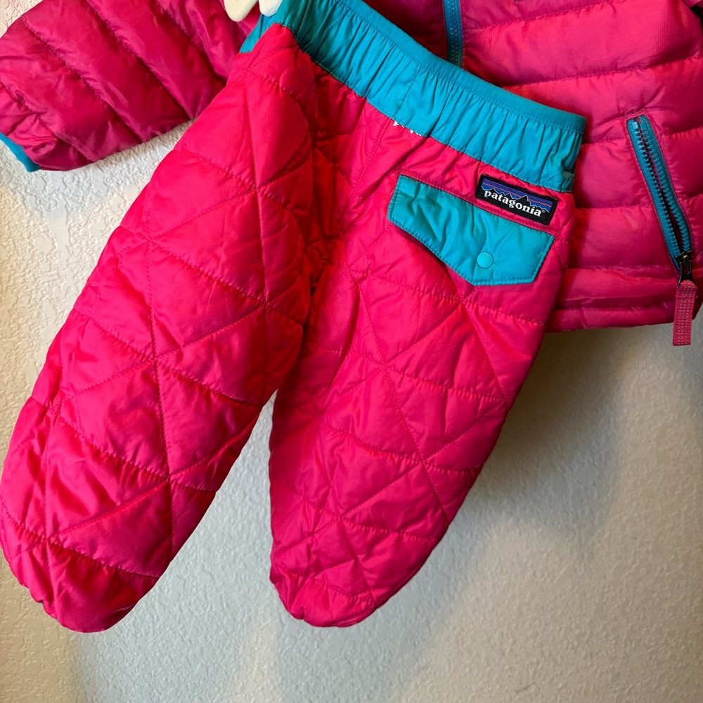 Patagonia nano puff reversible pants (hot pink 3-6 months)